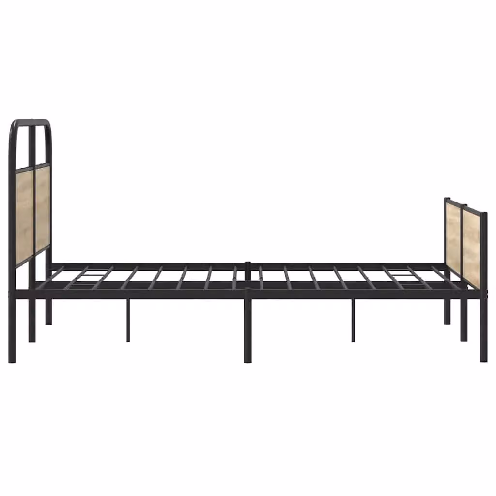 Berkfield Home Small Double Bed Frame in Sonoma Oak and Brown Engineered Wood, W/D/H: 120 x 200 cm – 3