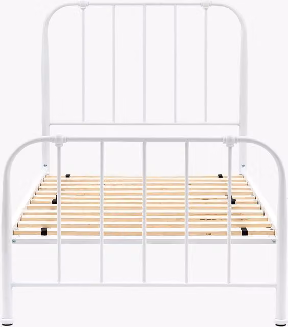 Perch & Parrow Drowsy Single Metal Bedstead in Ivory