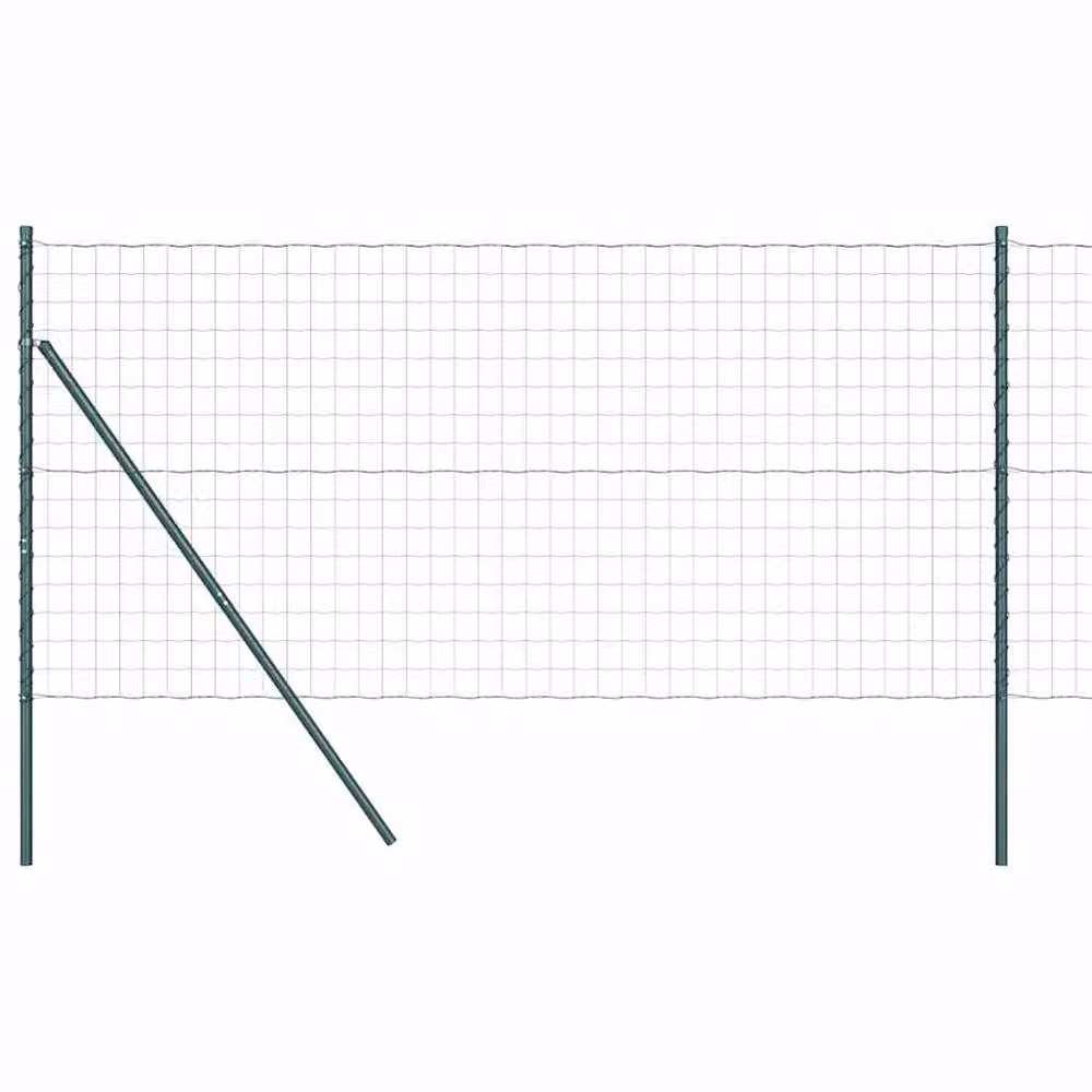 Berkfield Home Modern Euro Fence with 13 Posts, Grey Galvanised Steel, 1 x 25 m – 2