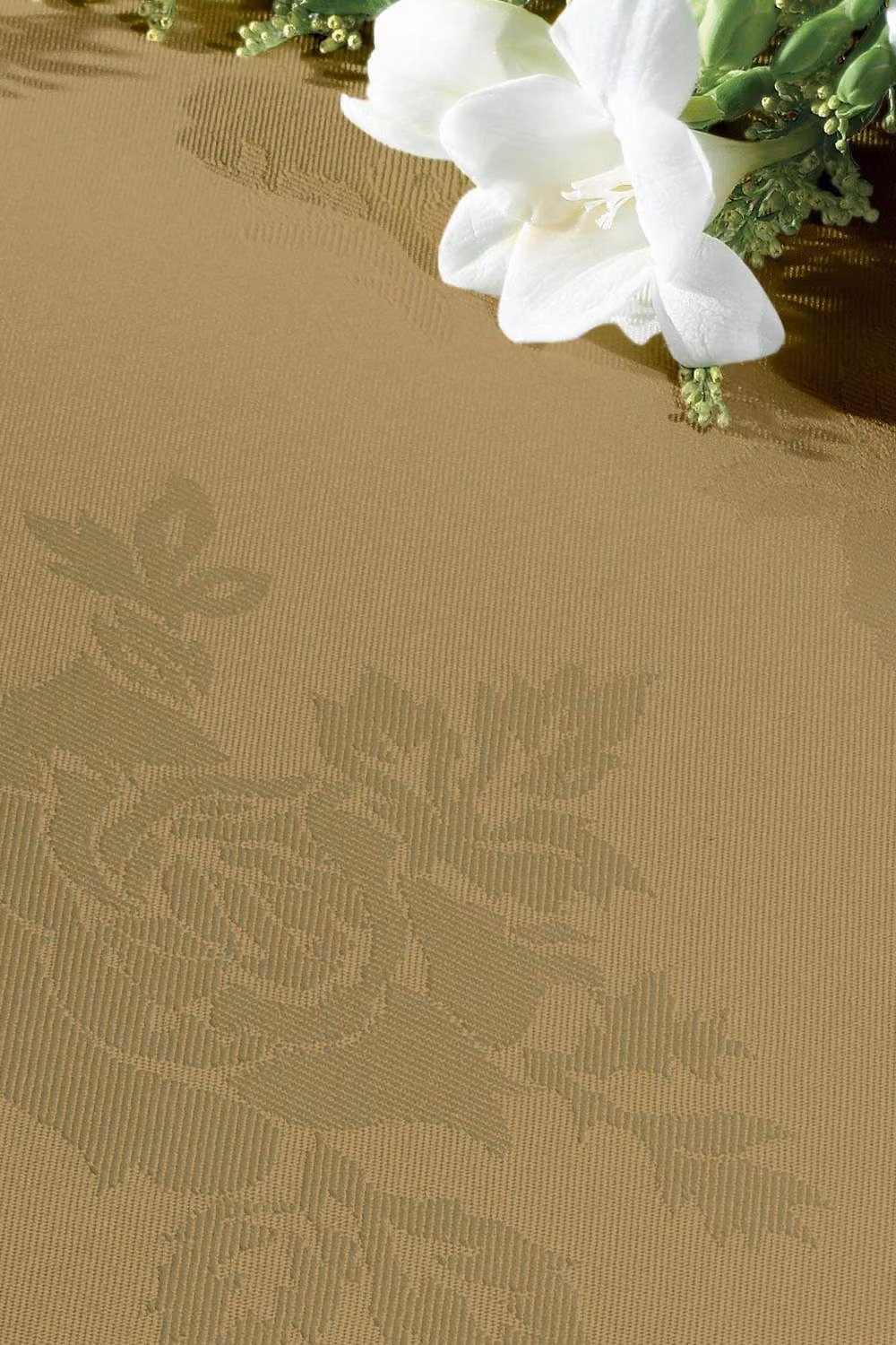 Vision Linens Stain Repellent Polyester Floral Design Napkin in Beige and Brown, 41 x 41 cm – 2