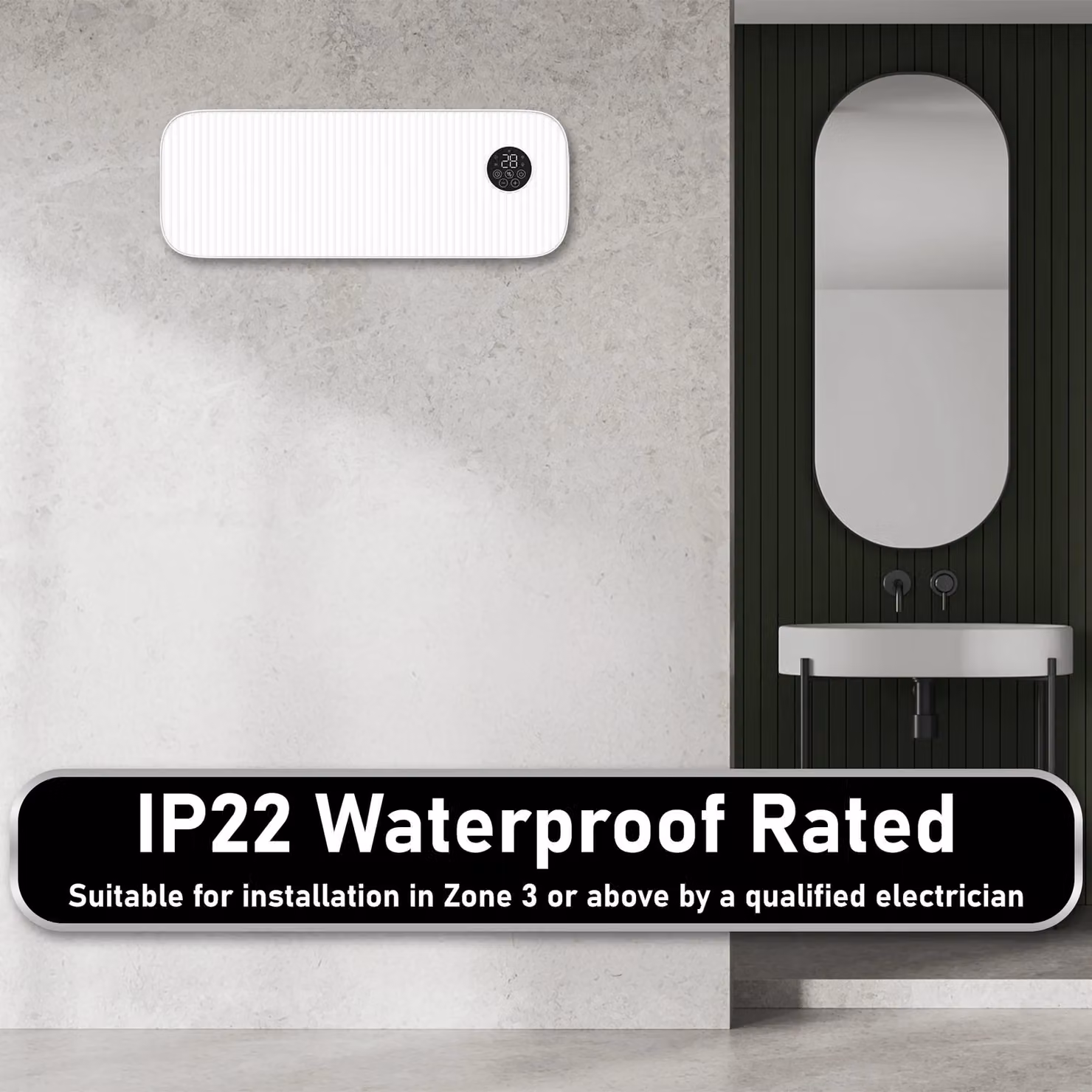 MYLEK 2kW White Overdoor Air Curtain Ceramic PTC Fan Heater with WiFi App Control and Timer – 4