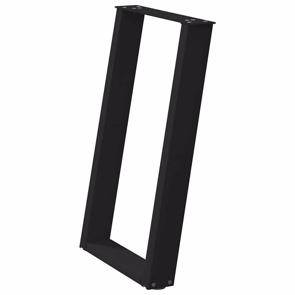 Berkfield Home vidXL U-Shaped Dining Table Legs, 2 Pieces, Black Steel, W: 60 cm, H: 72-73 cm – 3
