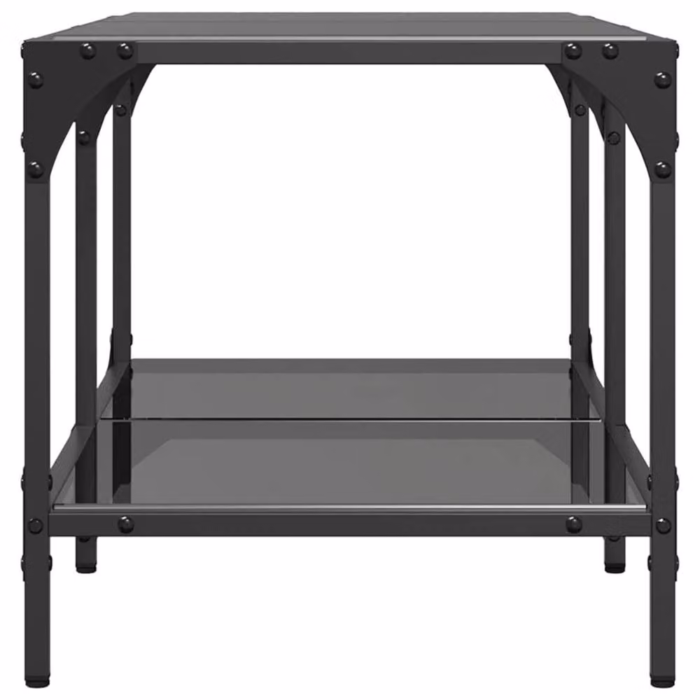 Berkfield Home Modern Rectangular Coffee Table with Black Glossy Glass Top and Steel Frame, W: 78.5 cm, D: 40 cm, H: 40 cm – 4