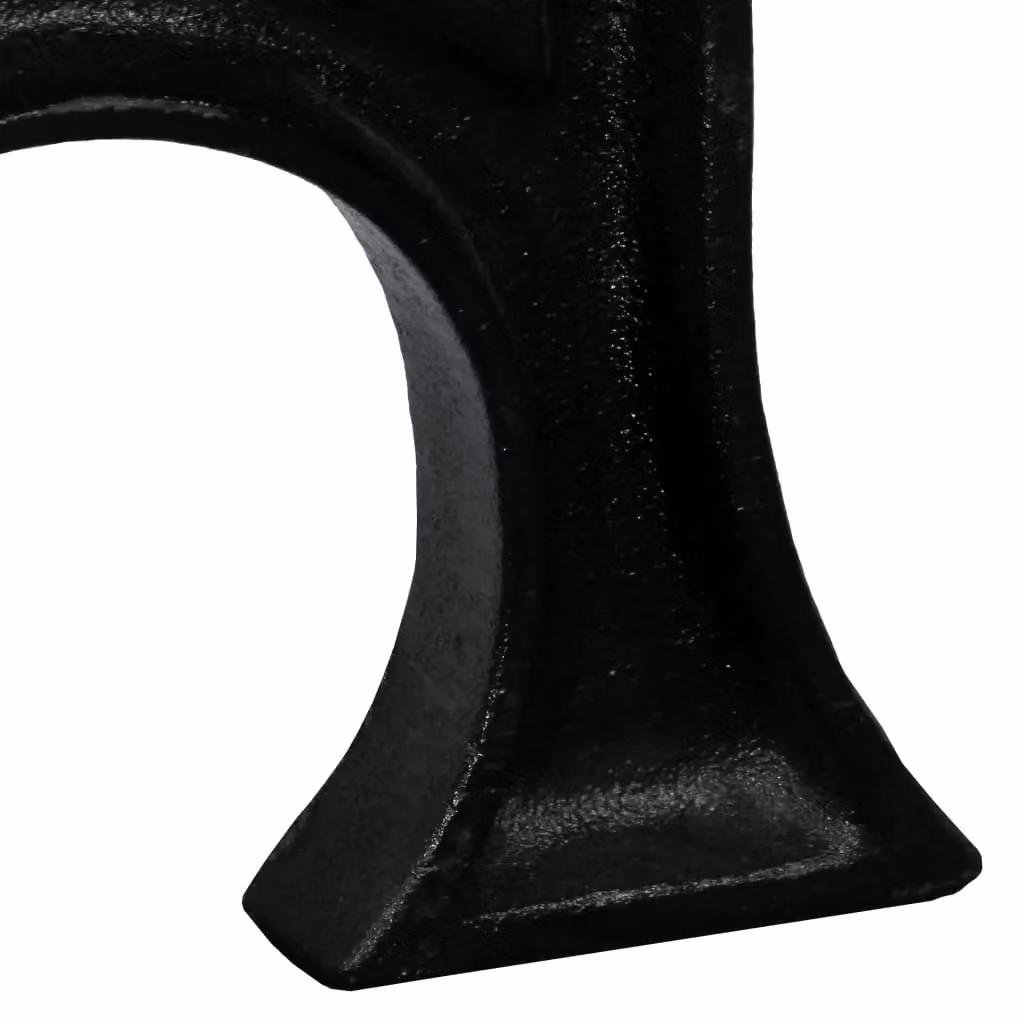 Berkfield Home Arched Base A-Frame Cast Iron Bench Legs, 2 Pieces, Black – 3