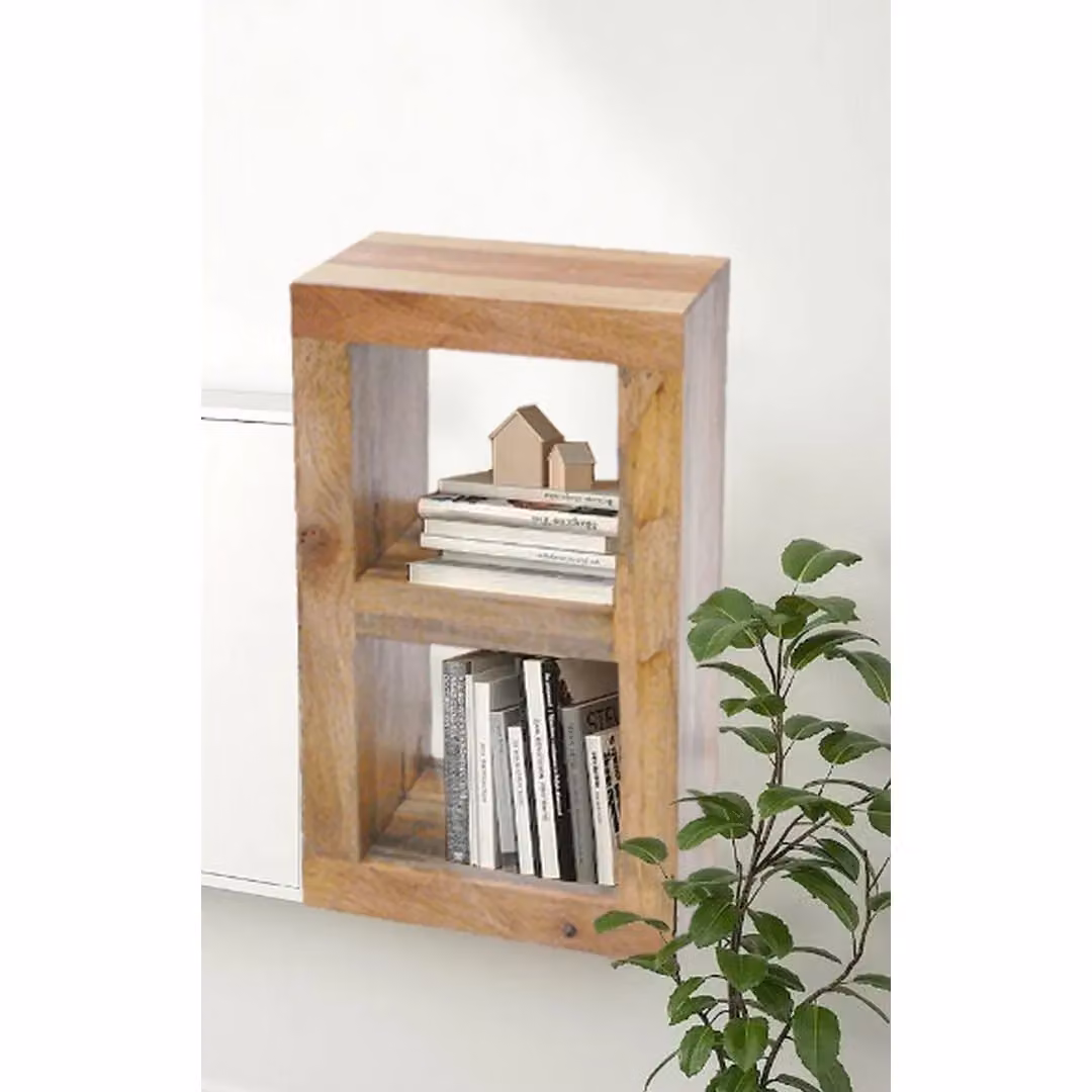 Jaipur Furniture Ltd 2 Hole Mango Wood Display Unit in Brown, W: 44 cm, D: 44 cm, H: 81 cm – 2
