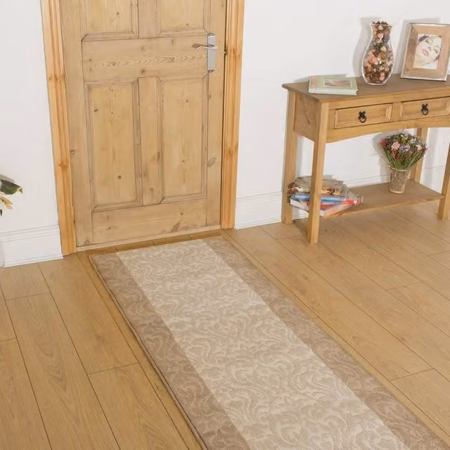 runrug Baroque Hallway Carpet Runner Rug in Ivory, W: 80 cm, L: 180 cm