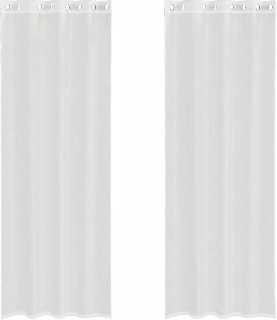Berkfield Home White Semi-Transparent Voile Fabric Panel Curtains with Eyelets, 2 Pack