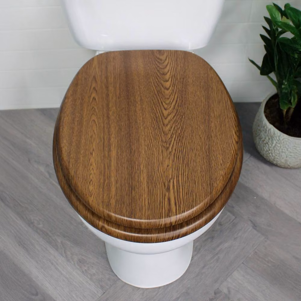 Showerdrape Oxford Mahogany Wooden Toilet Seat in Brown – 2