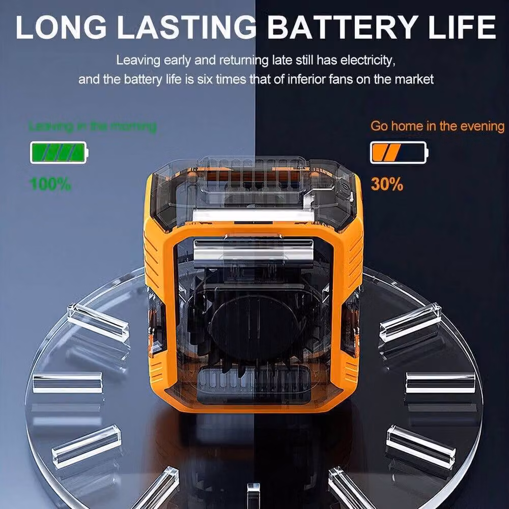 FLAVORA Orange Portable Waist Clip-on Rechargeable Mini Hanging Cooling Fan – 6