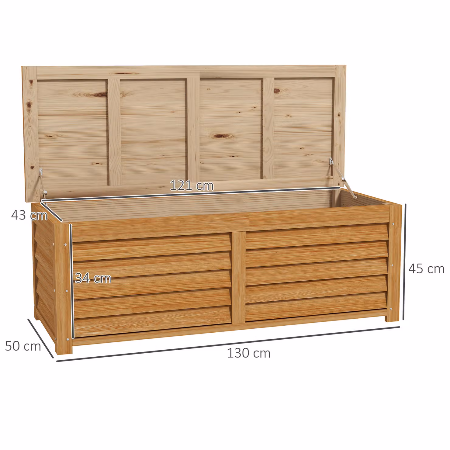 Outsunny 292L Wooden Outdoor Storage Box in Light Brown – 3