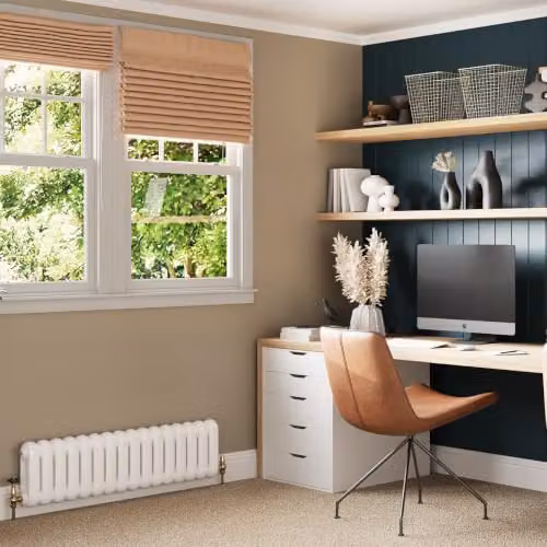 UK Radiators Sherwood White Round Top Column Radiator, W: 1132 mm, H: 300 mm – 2