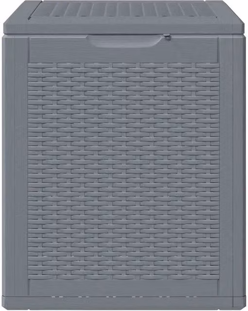 Berkfield Home Garden Storage Box in Grey Rattan Plastic, 90 L – 1