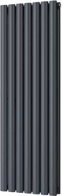 Omeara Anthracite Double Panel Vertical Radiator, W: 40.6 cm, H: 120 cm