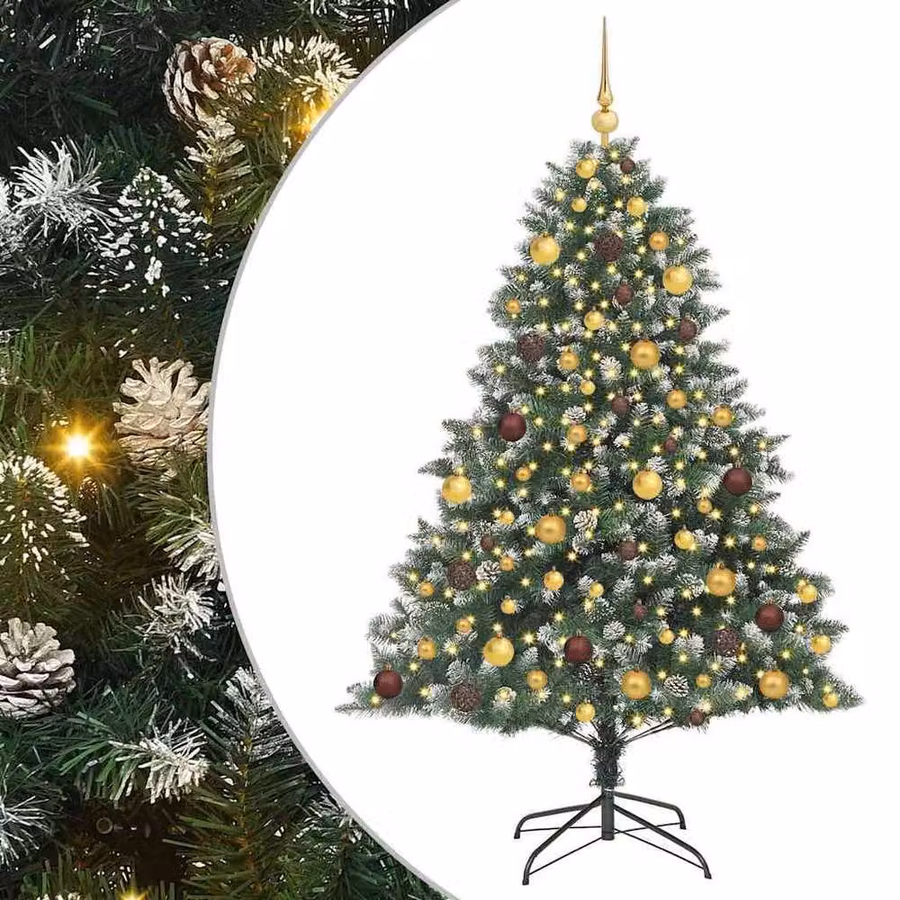 Berkfield Home Modern Artificial Christmas Tree with Stand, Green, W/D/H: 126 x 126 x 180 cm – 3