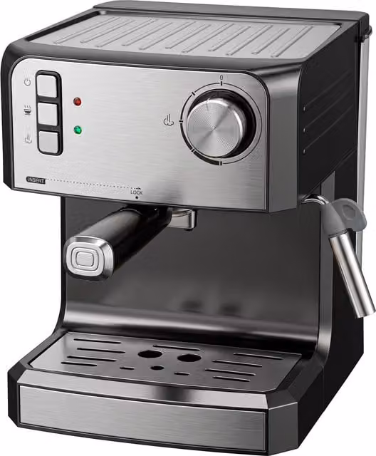 HOMCOM 20-Bar Semi Automatic Espresso Machine with Steam Wand and 1.6 l Water Tank, Black – 1