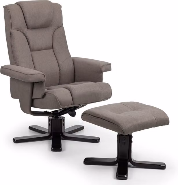 Julian Bowen Malmo Grey Fabric Swivel Recliner Chair and Footstool – 5