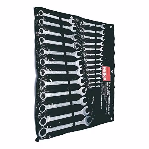 Hilka Pro Craft 25-Piece Combination Spanner Set in Silver Chrome Vanadium and Stainless Steel – 2