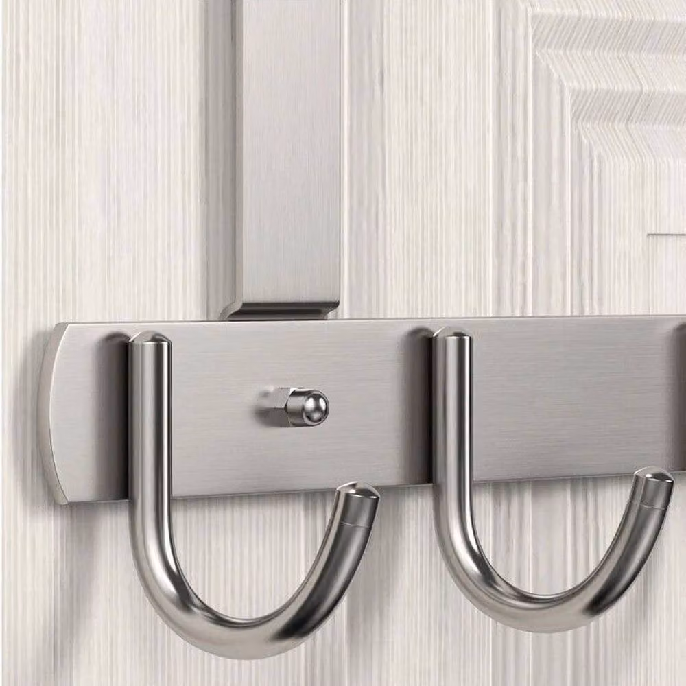 PAWNORA Silver Metal Over the Door Hanging Rack with 7 Hooks – 2