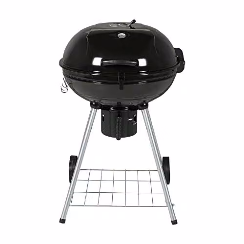 Vaggan Black Charcoal Kettle Barbecue with Lid, Diameter: 56 cm, Height: 85 cm