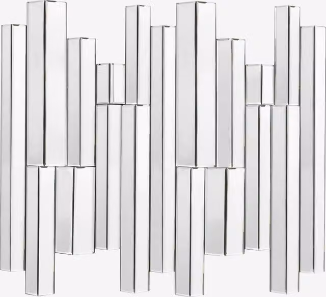 Perch & Parrow Spectrum Art Deco Silver Glass Wall Mirror