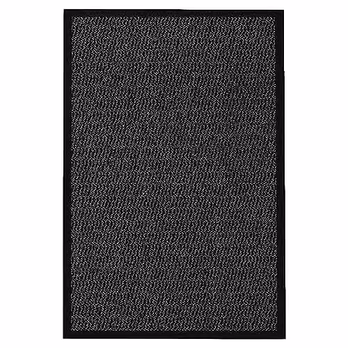 KAV Non-Slip Washable Black Rectangular Door Mat, W: 120 cm, D: 180 cm – 1