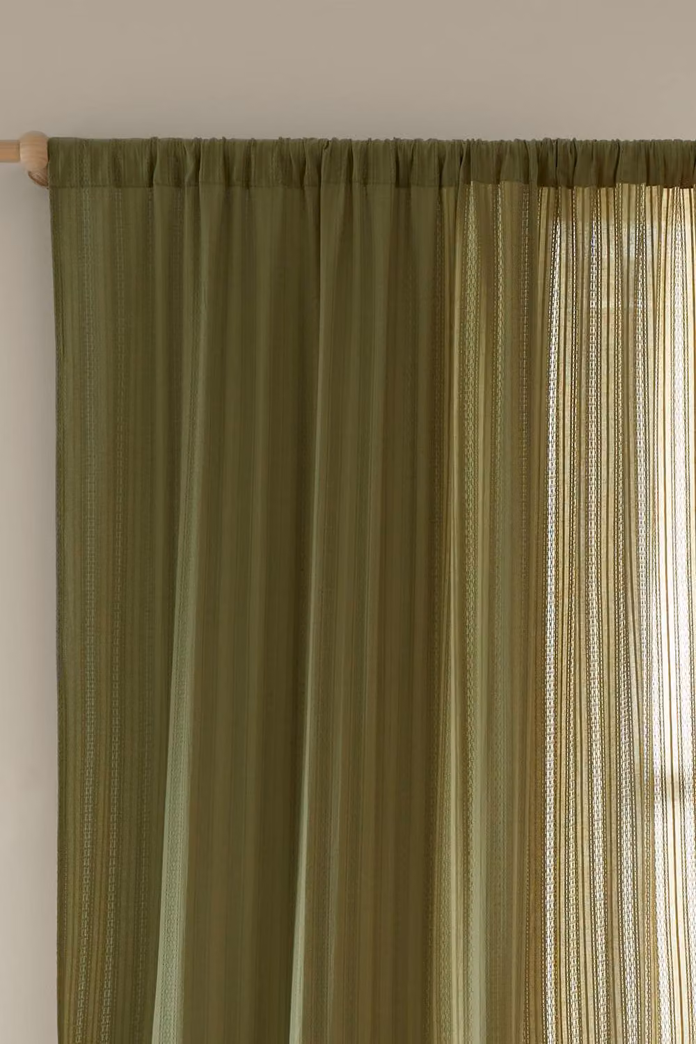 Pineapple Elephant Zofia Broderie Cotton Anglaise Tab Top Voile Curtain Panel in Olive Green, Width: 140 cm, Drop: 183 cm – 2
