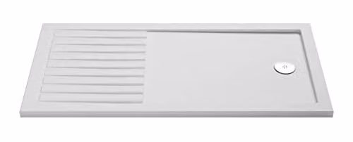 nuie NSR1490 Modern Rectangular Walk In Shower Tray, Matt White, W: 1400 mm, D: 900 mm – 1