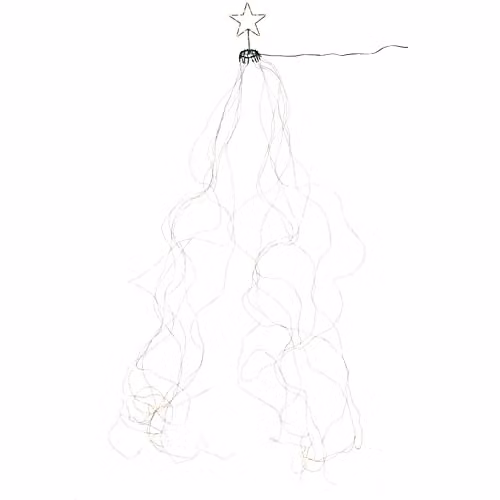 Lights4fun Osby Star LED Tree Topper and Micro Christmas Tree Lights in Green with 255 Warm White LEDs and Waterfall Effect – 2