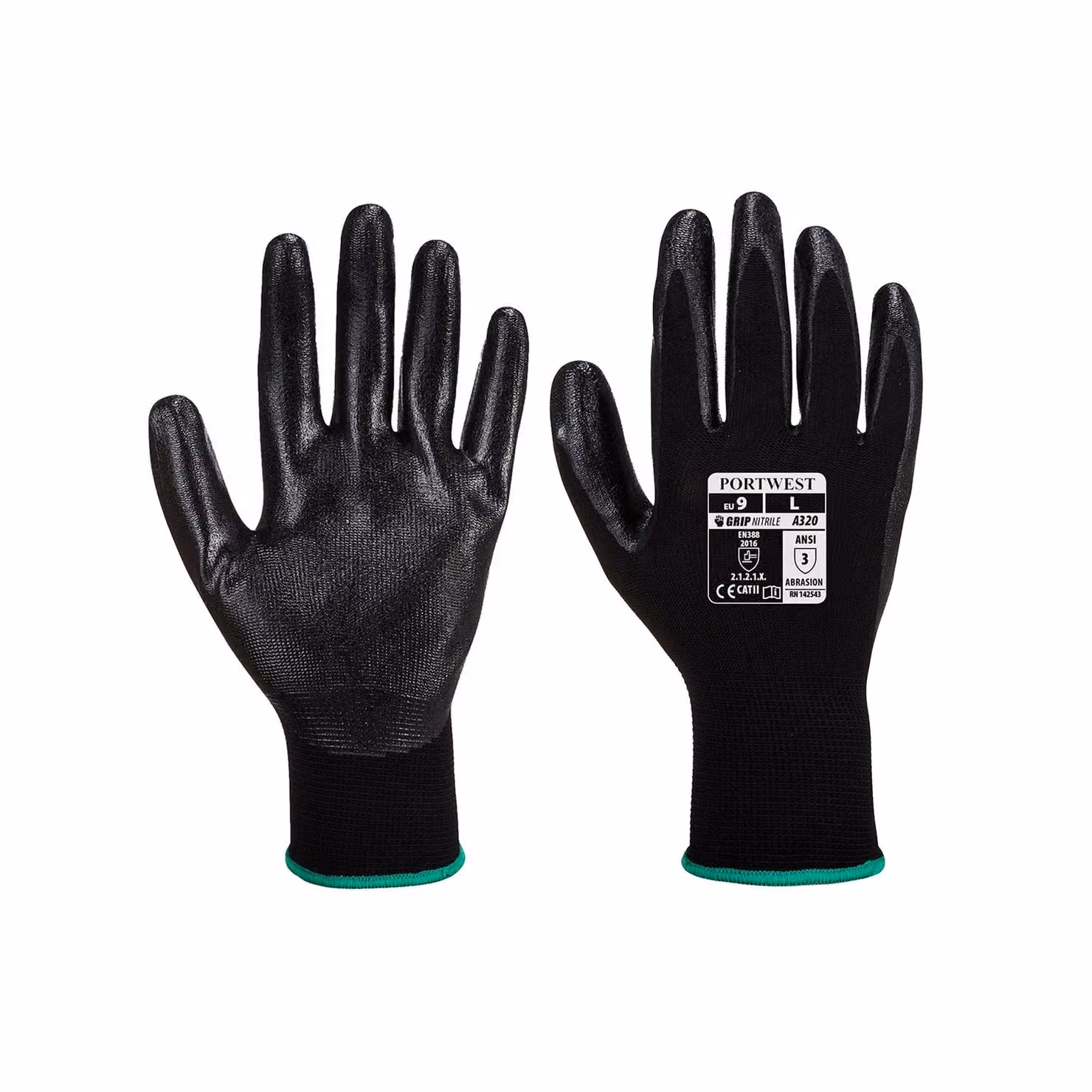 Portwest Dexti-Grip Nitrile Gloves in Black, Size: Large – 3