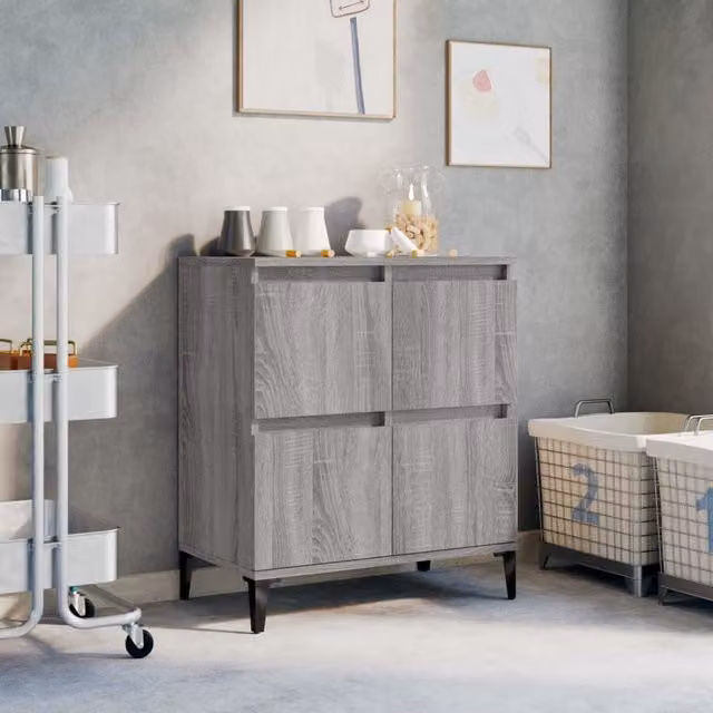 Berkfield Home Grey Sonoma Sideboard in Engineered Wood W/D/H: 60 x 35 x 70 cm