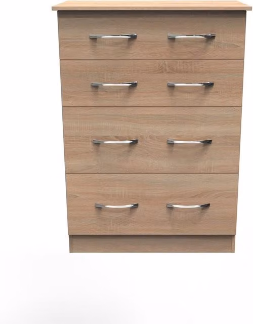 Avon Ready Assembled 4 Drawer Deep Chest in Oak