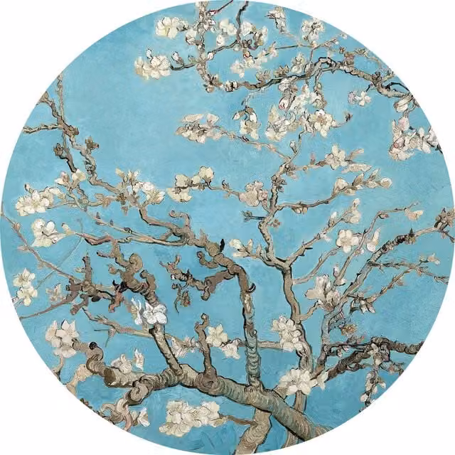 Wizard+Genius Van Gogh Almond Blossom Floral Non-Woven Wall Mural, Blue and Multicolour, W/D/H: 140 x 140 x 144 cm