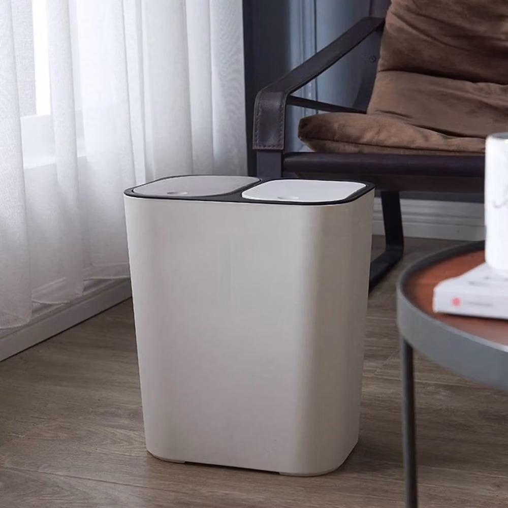 PAWNORA 15L Double Duo Kitchen Dustbin with Touch Opening, White – 5