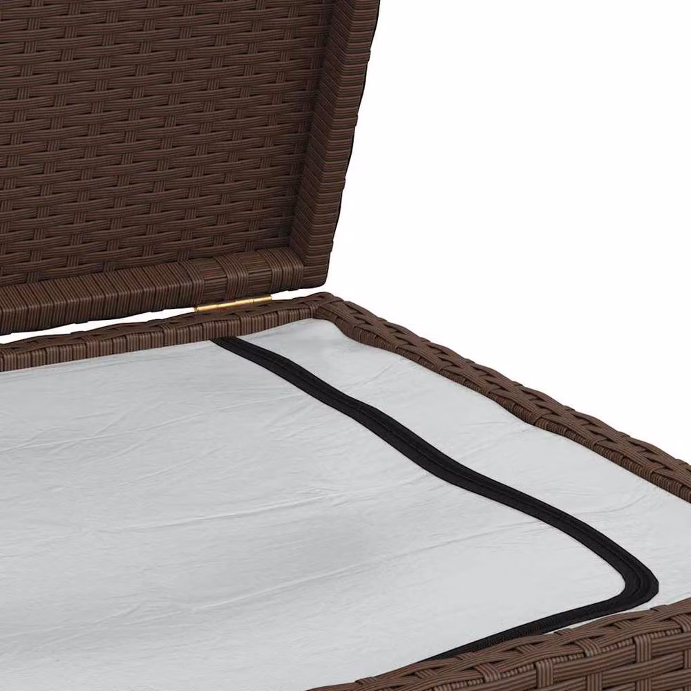 Berkfield Home Brown Poly Rattan Garden Storage Box W/D/H: 120 x 50 x 60 cm – 8
