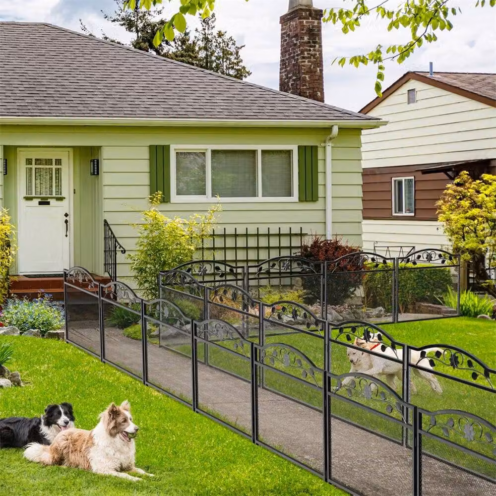 PAWNORA Expandable 5-Panel Metal Garden Fence Gate in Black – 3