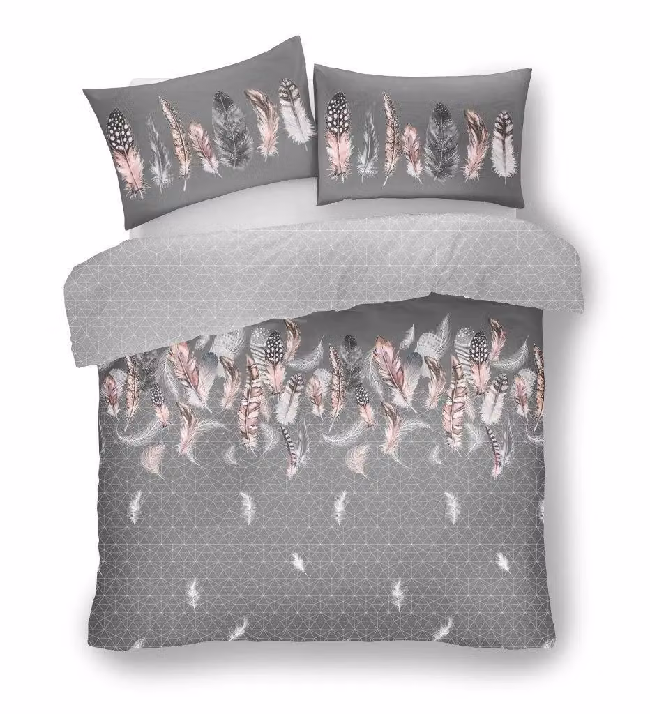 Smart Living Grey Dotted Polycotton Duvet Cover and Pillowcases Set, W/D/H: 135 x 200 cm and 50 x 75 cm – 3