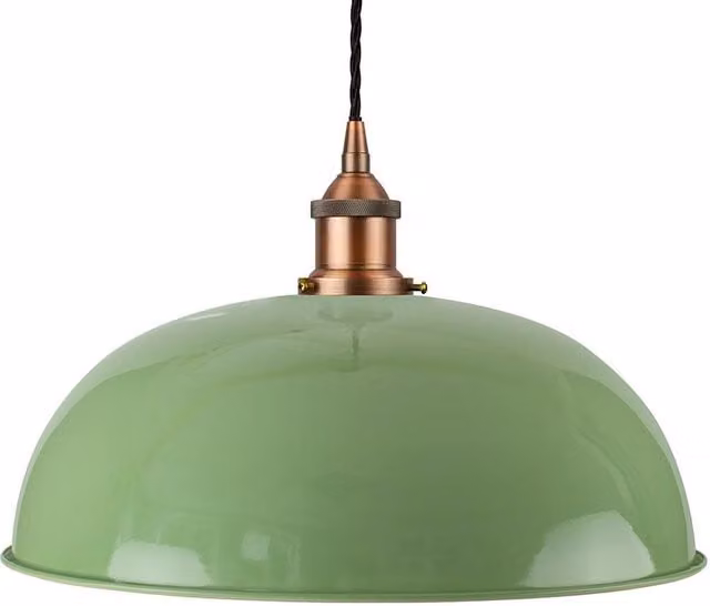 SE Home Worcester Pendant Light in Mint Green and Matt Antique Copper