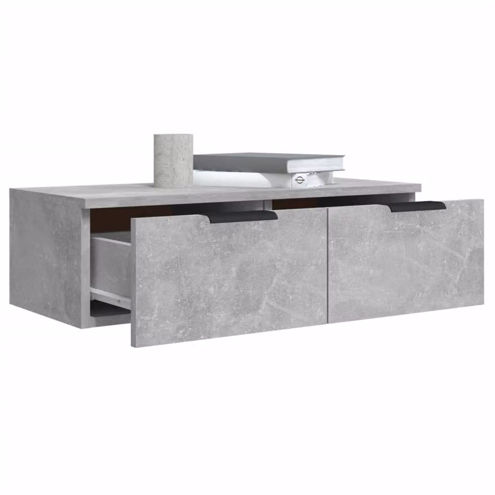 Berkfield Home Wall Cabinet in Concrete Grey, W: 68 cm, D: 30 cm, H: 20 cm – 3