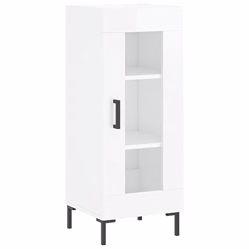 vidaXL Modern High Gloss White Sideboard in Engineered Wood, W/D/H: 34.5 x 34 x 90 cm – 1