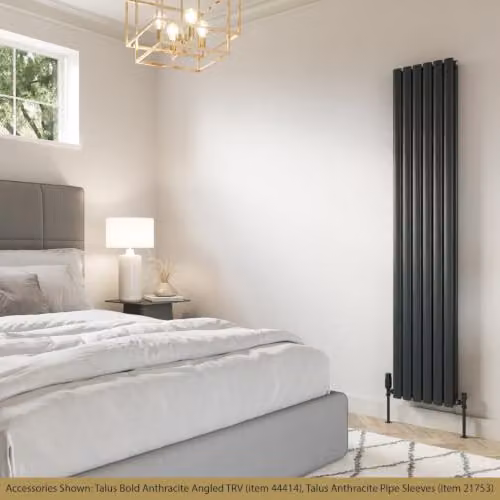 UK Radiators Omeara Anthracite Elliptical Tube Vertical Designer Radiator, H: 180 cm, W: 34.8 cm – 2
