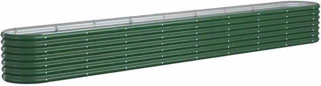 Berkfield Home Garden Raised Bed in Green Powder-coated Steel, W/D/H: 332 x 40 x 36 cm