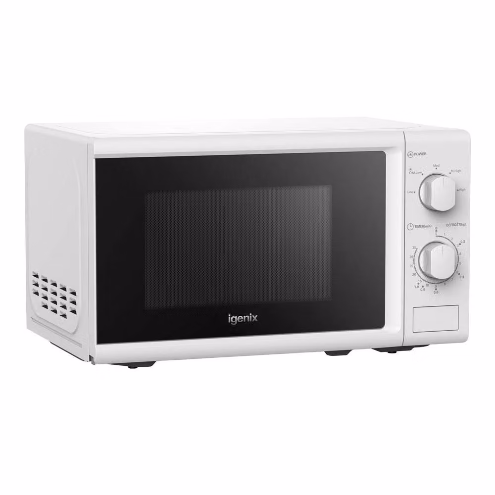 Igenix 20L 800W Manual Solo Countertop Microwave in White – 3