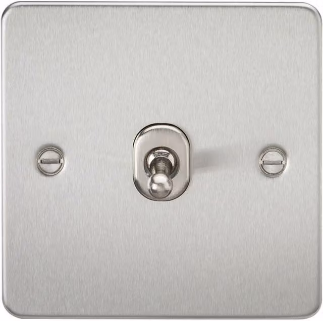 Knightsbridge Brushed Chrome 2 Way Toggle Switch with Flat Plate