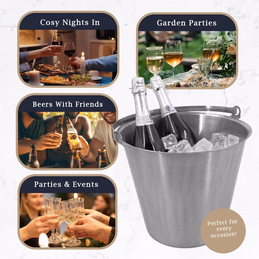Chabrias Ltd 12L Stainless Steel Ice and Food Bucket in Silver – 2