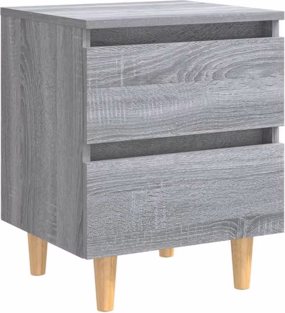 Berkfield Home Bedside Cabinet in Grey Sonoma with Solid Wood Legs, W: 40 cm, D: 35 cm, H: 50 cm – 1