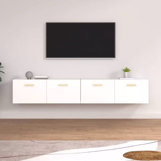 Berkfield Home Wall Mounted Cabinets, 2 Piece, White, W: 100 cm, D: 35 cm, H: 36.5 cm