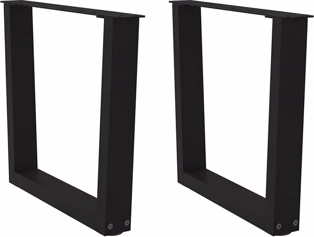 Berkfield Home V-Shape Dining Table Legs, 2 Pieces, Black Steel, H: 60 cm, W: 42-43.3 cm – 1
