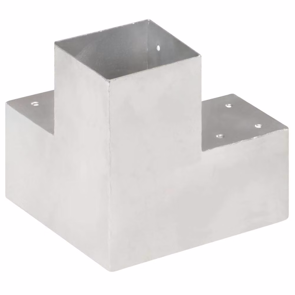 Berkfield Home Y Shape Post Connector in Silver Galvanised Steel, 10.1 x 10.1 cm – 2