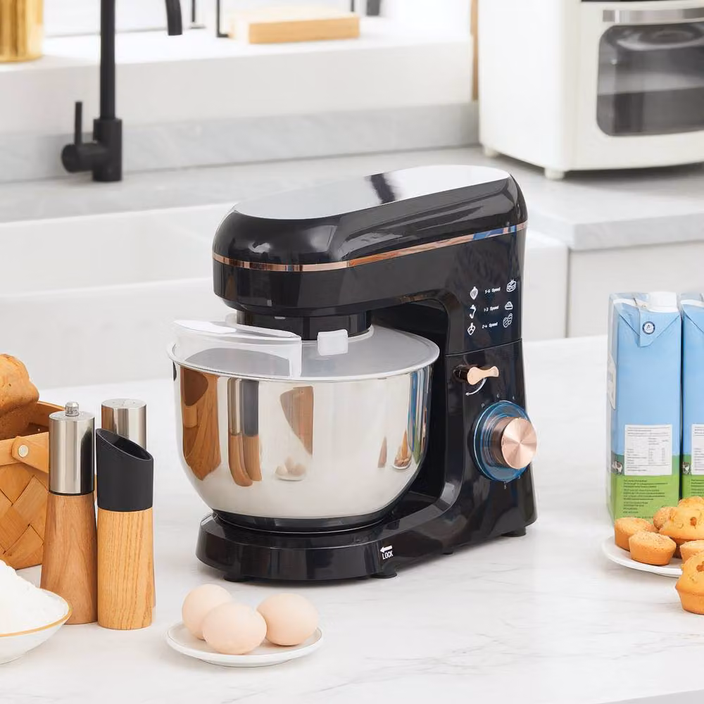 STILVORA 5L Stand Mixer in Black with 6 Speeds, Pulse Function and Overheat Protection – 3