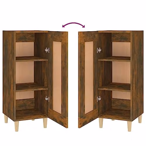 vidaXL Sideboard in Smoked Oak, Brown, W/D/H: 34.5 x 34.5 x 90 cm – 4